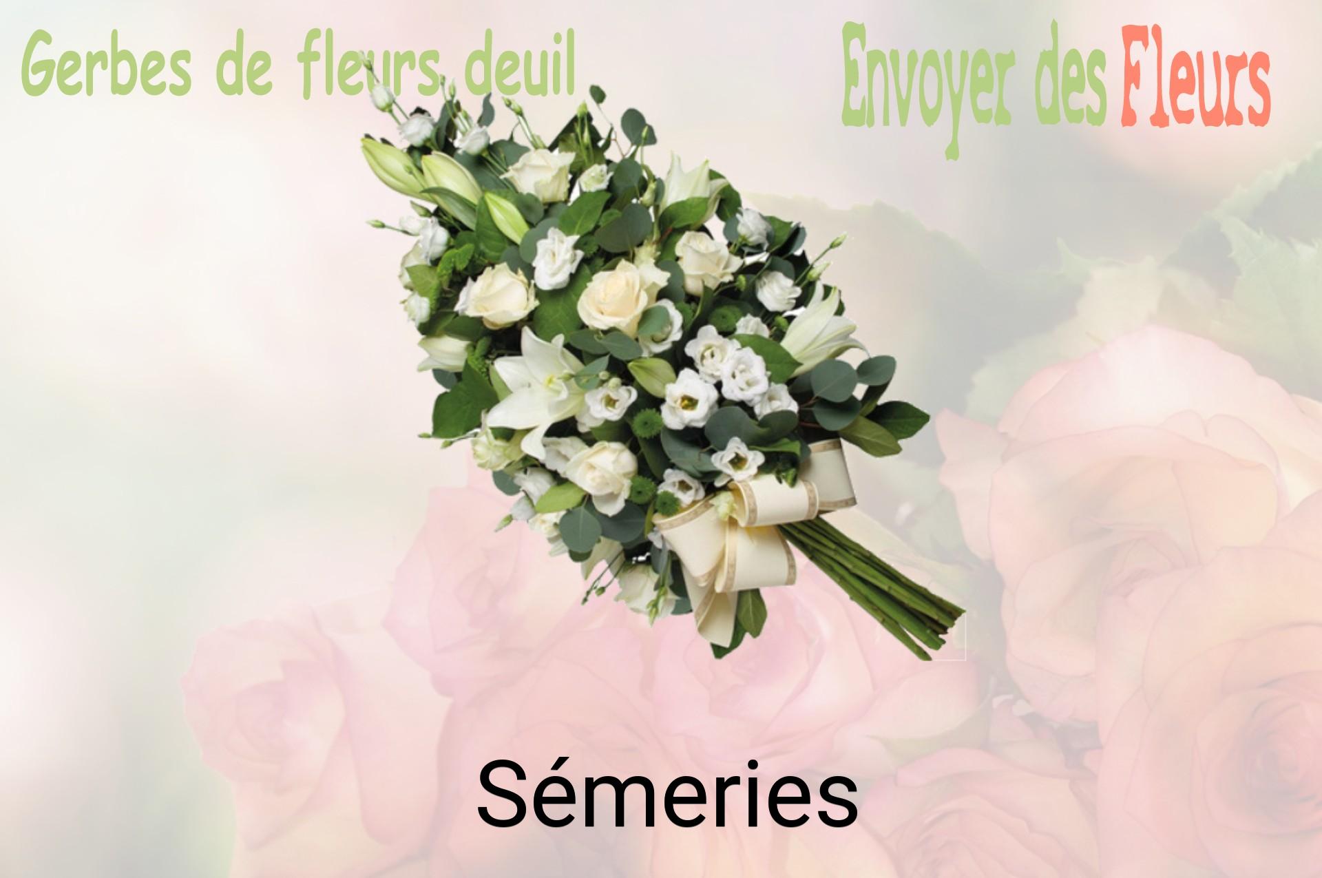 Gerbe de fleurs de deuil livrée à Sémeries